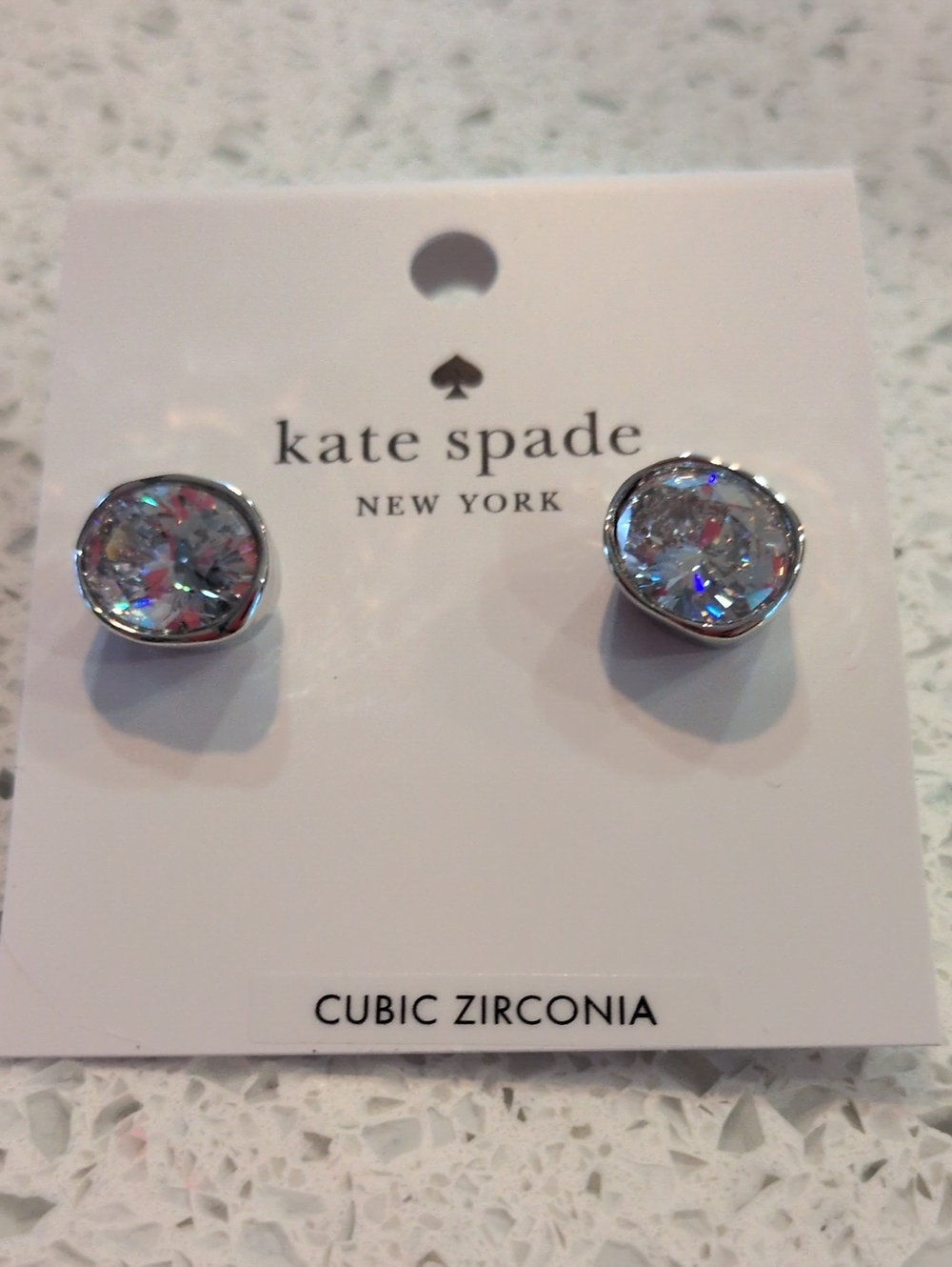 KATE SPADE crystal stud earrings - silver
